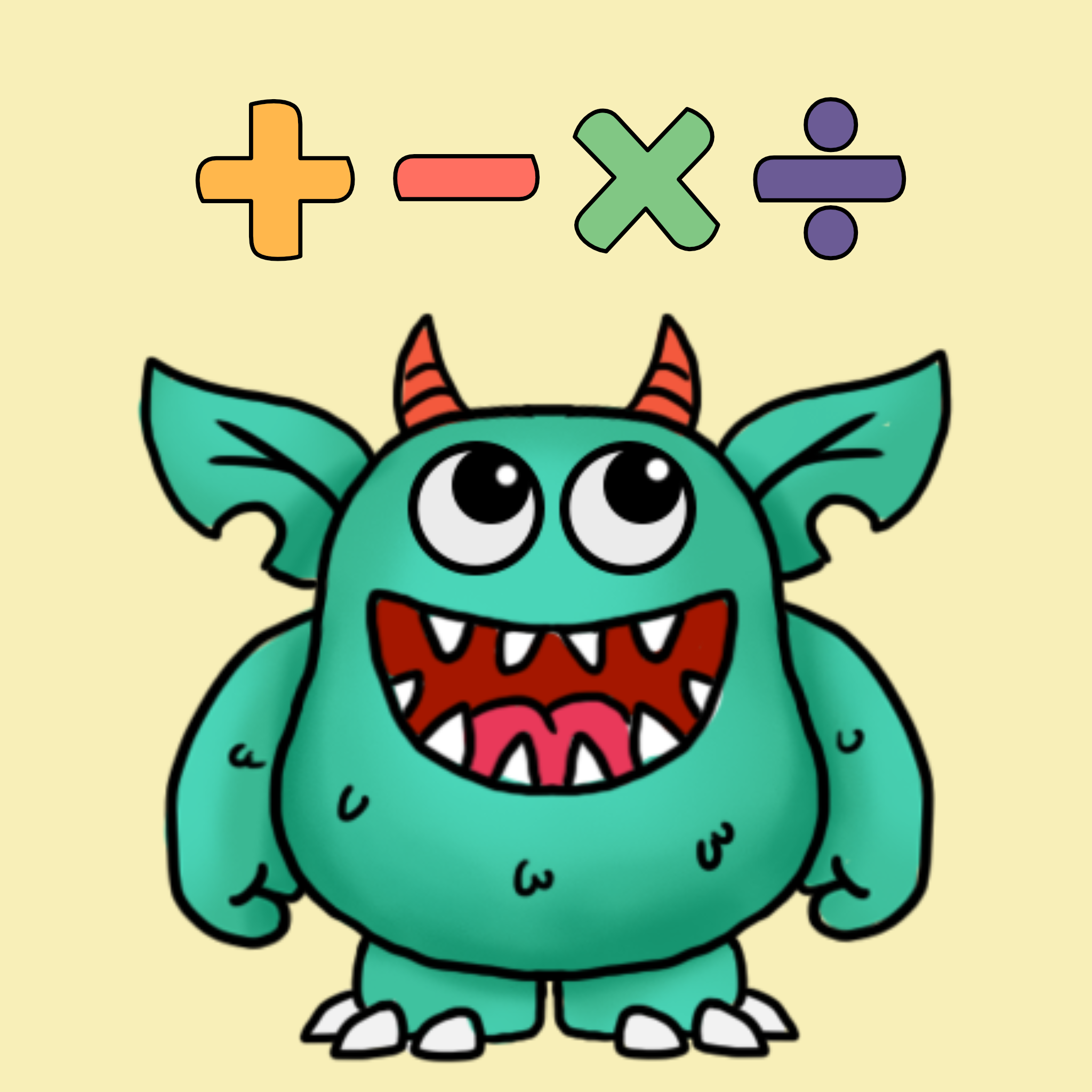 The logo of Monsty: Let's Practice Math