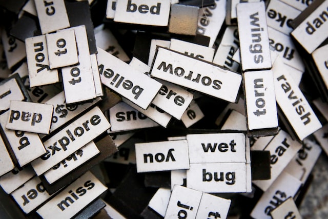 several distributed word cards several distributed word cards